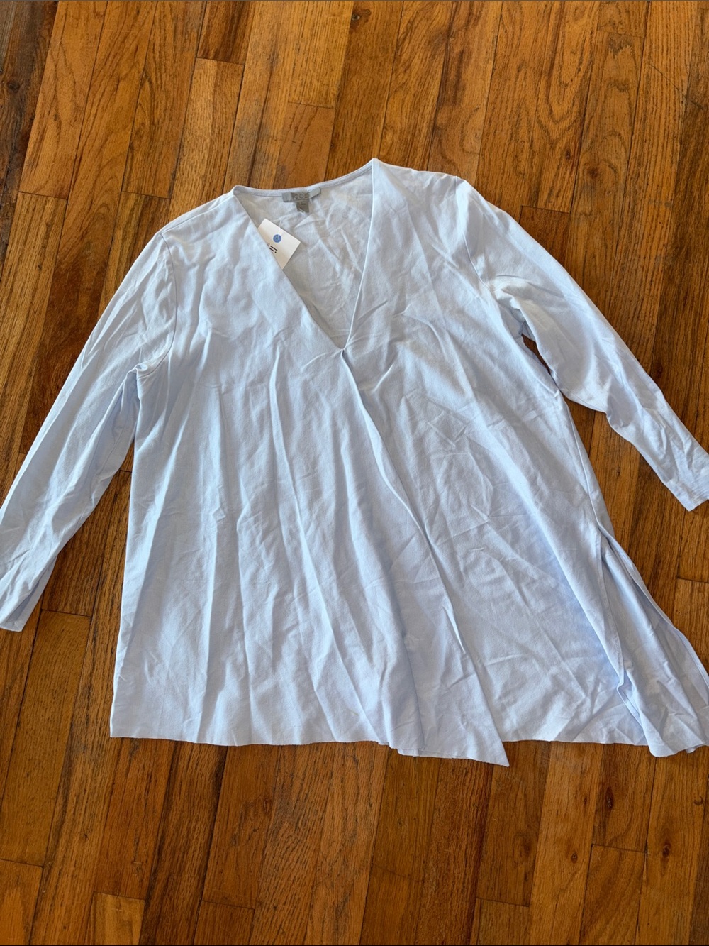COS Pale Blue V-Neck Long Sleeve Tunic Top Size XS
